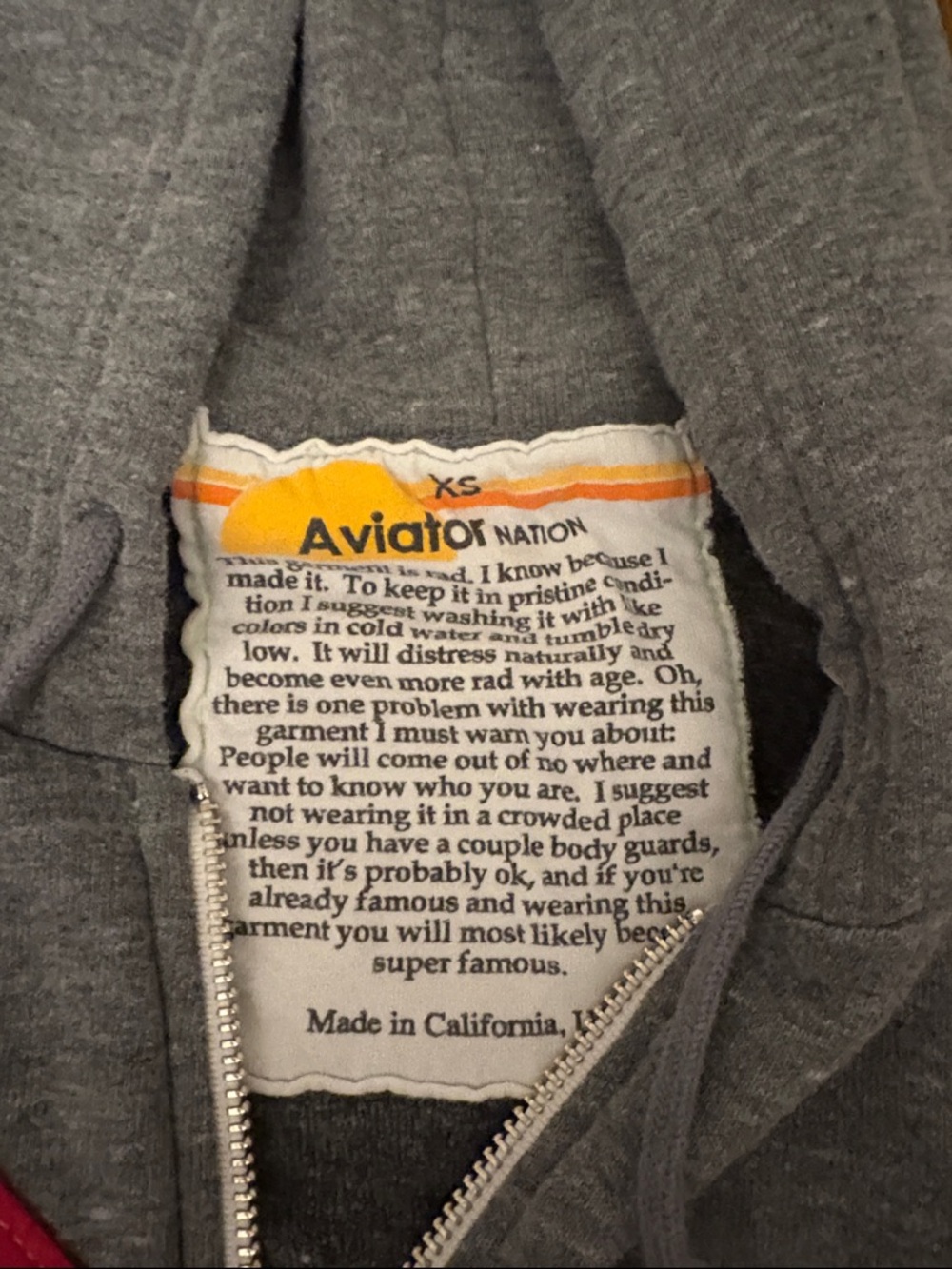 Aviator nation women’s zip up sweatshirt size xs - pray for snow - Picture 3 of 4